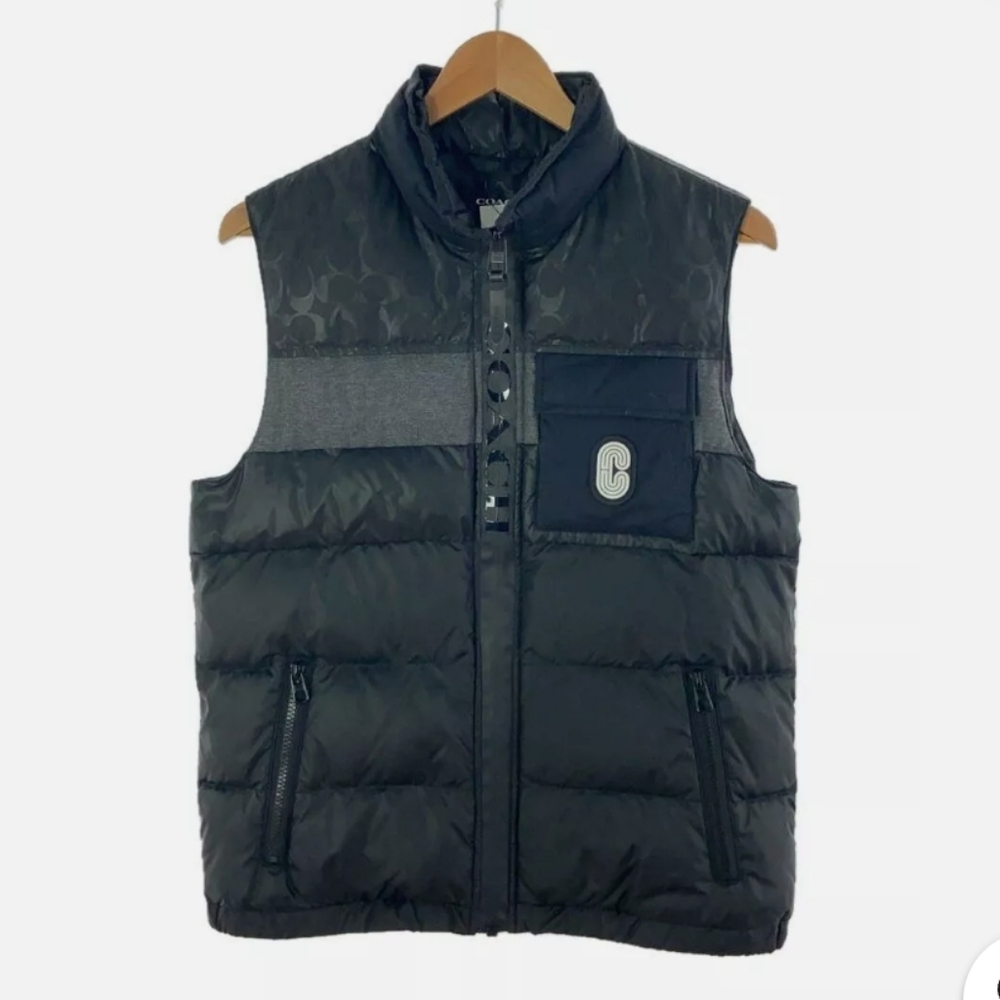 NWT MEN'S COACH BLACK PUFFER DOWN VEST SIZE XXL